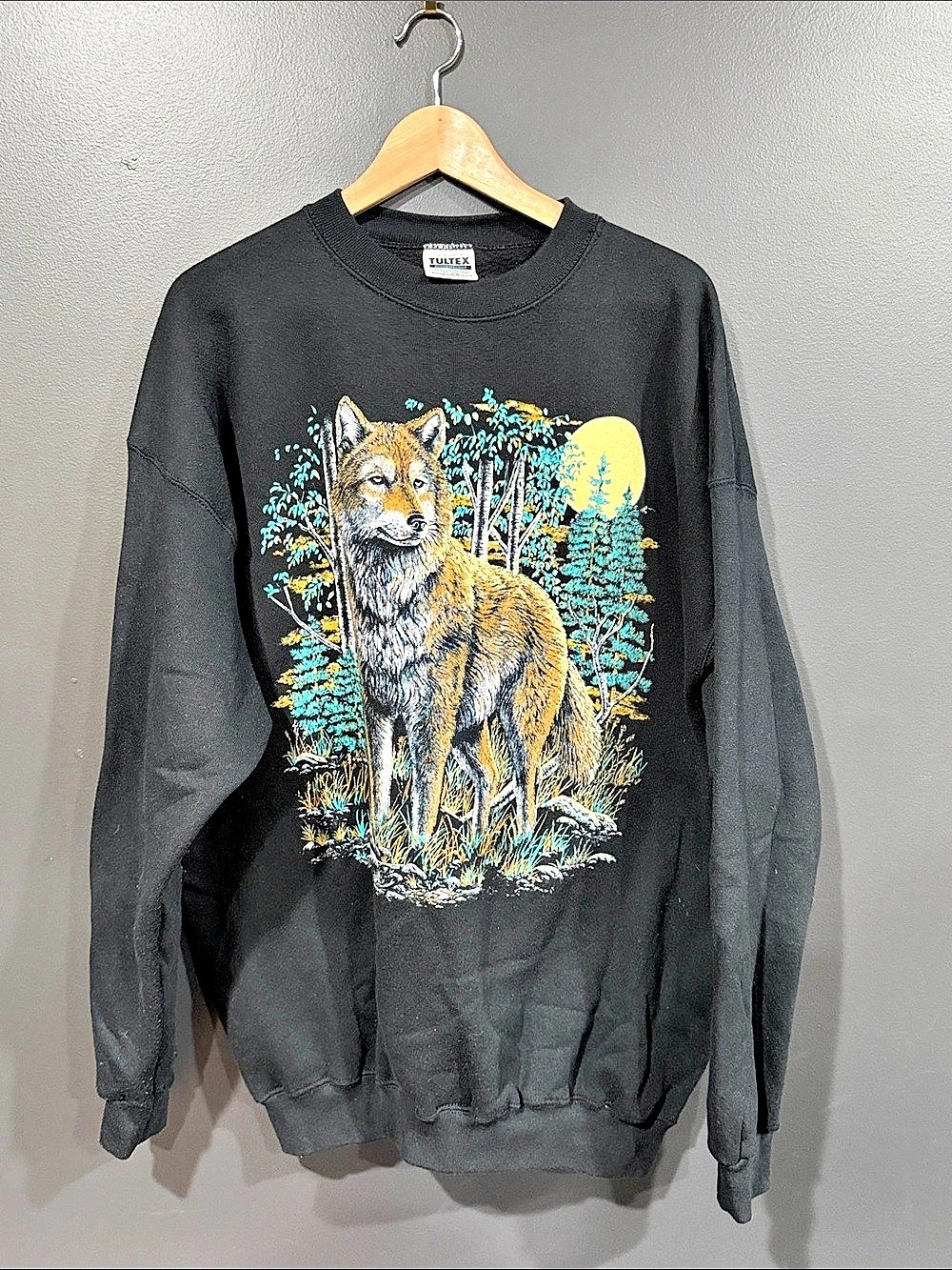 Vintage Wolf Graphic Crewneck Sweatshirt XL